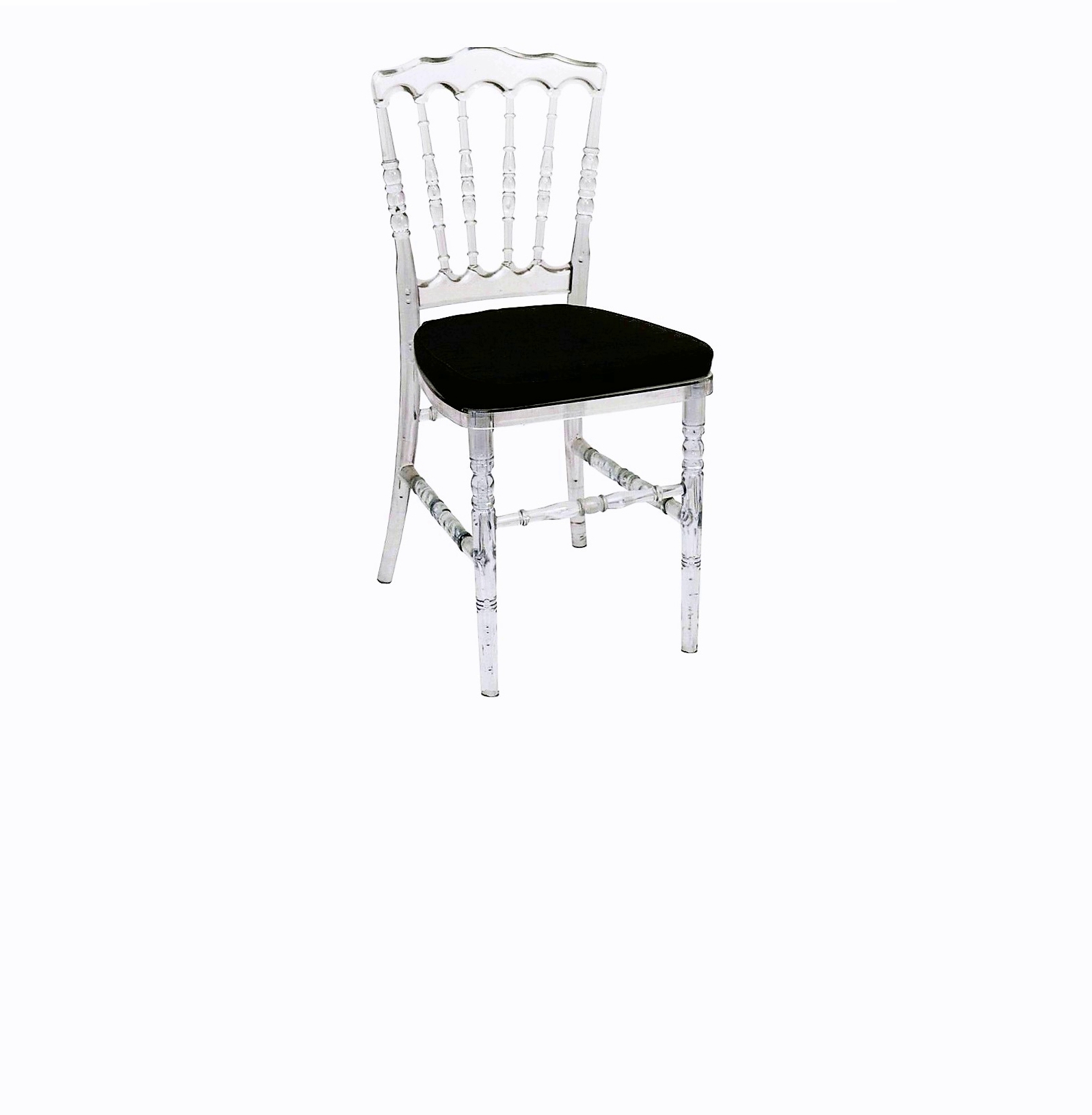 Cadeira Dior Cristal com Acento Preto