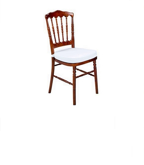 Cadeira Dior Madeira com Acento Branco 