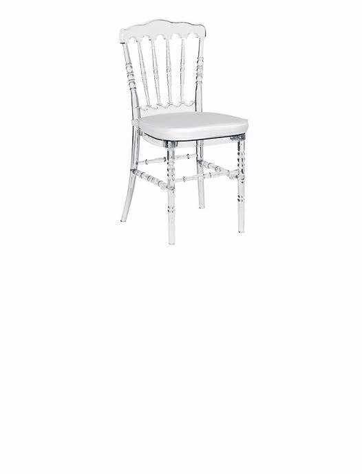 Cadeira Dior Cristal com Acento Branco