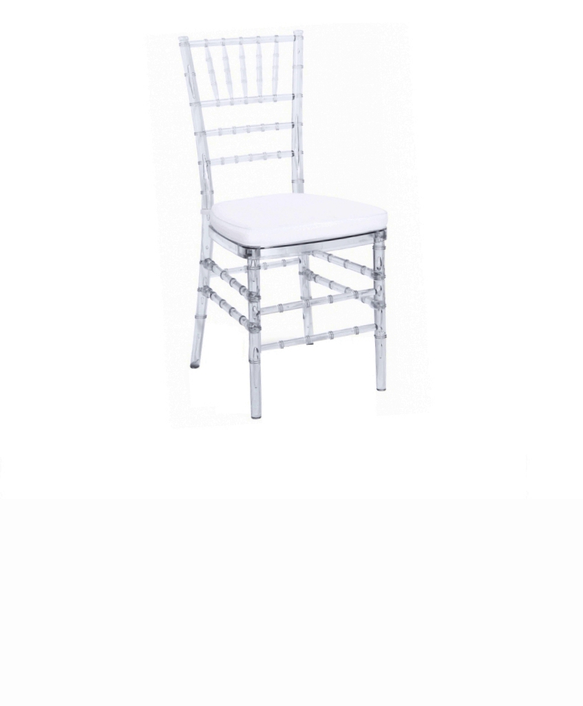 Cadeira Tiffany Cristal com Acento Branco 