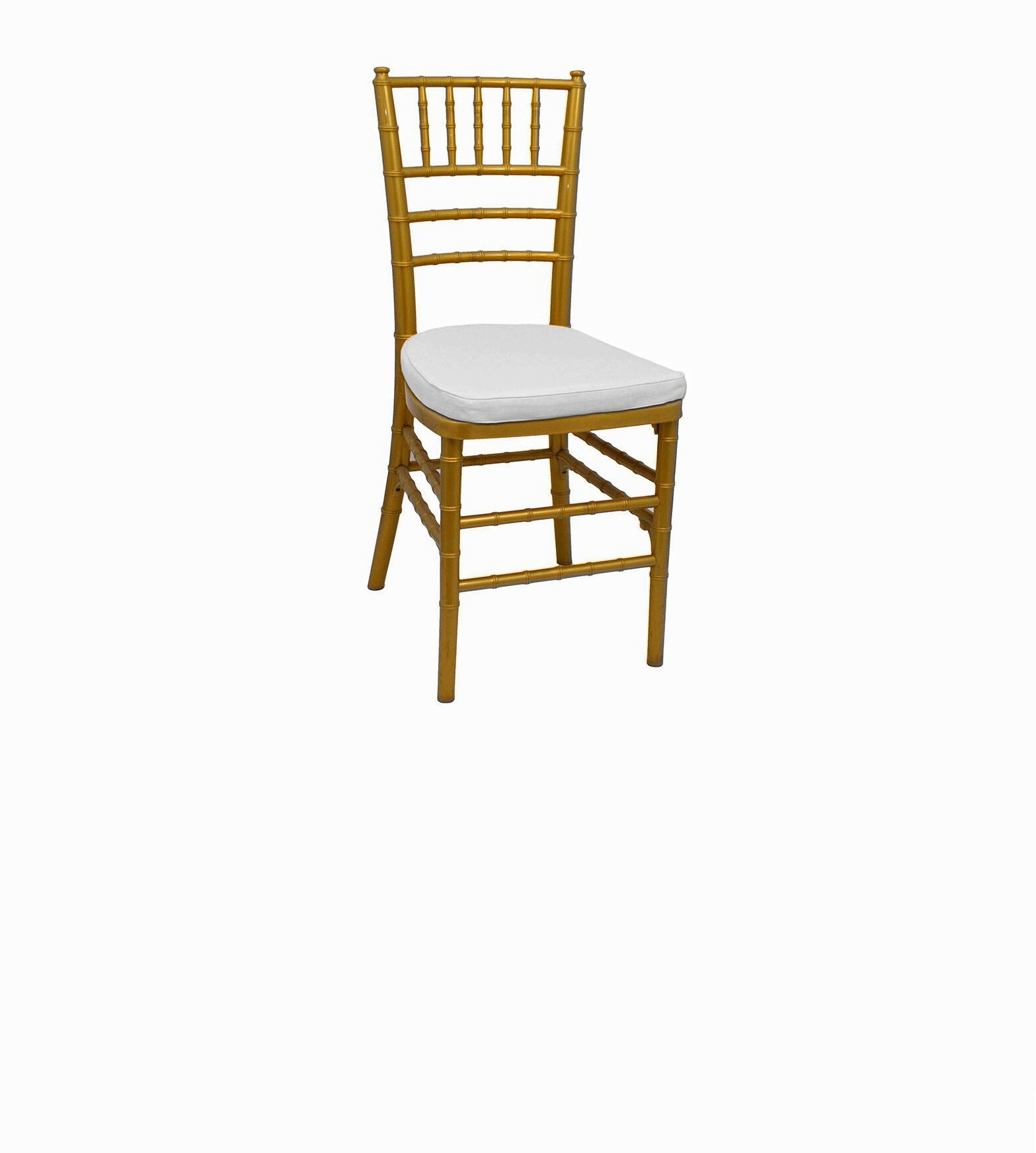 Cadeira Tiffany Dourada com Acento Branco 