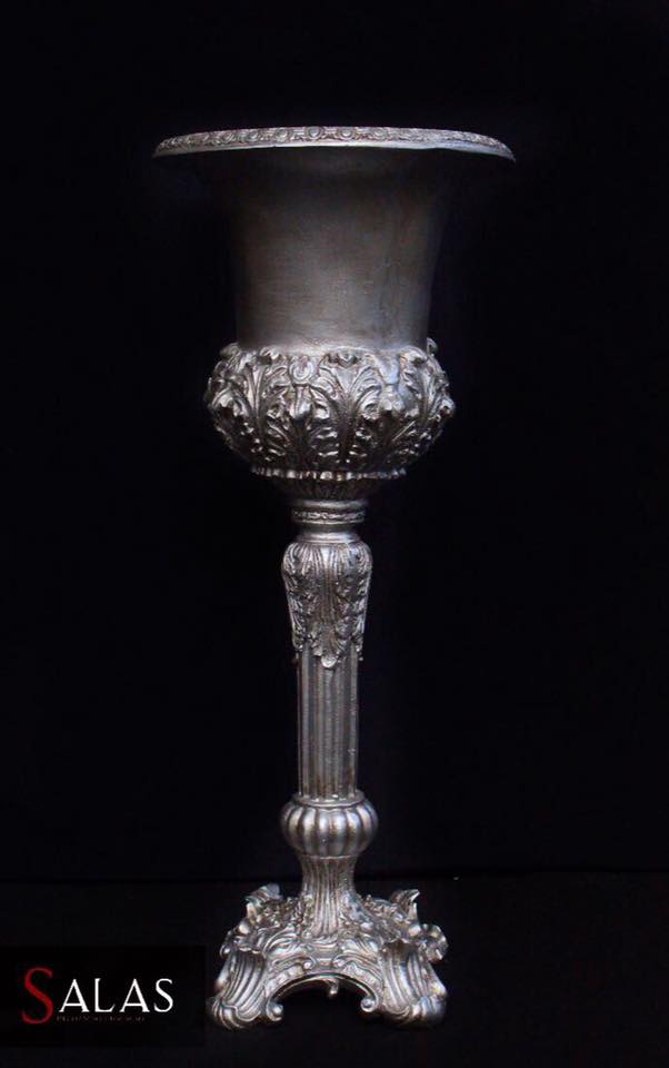 Vaso Imperial Prata Envelhecido 90cm